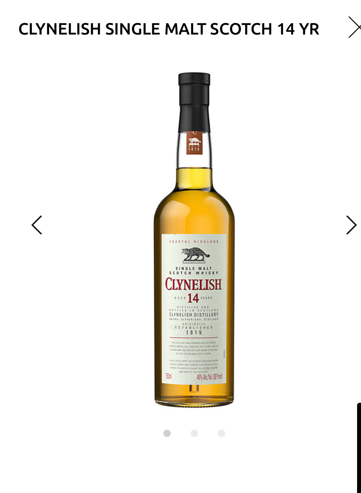 Clynelish Single Malt Scotch 14 Yr 92