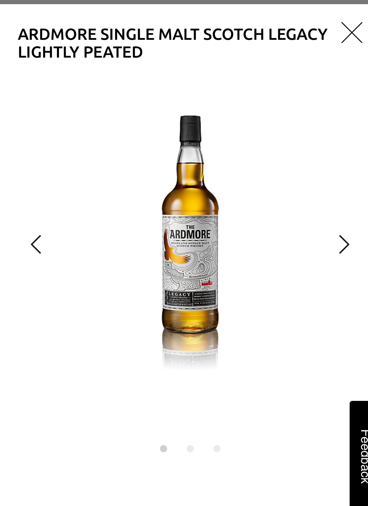 Ardmore Single Malt Scotch Legacy Lightly Peated 80