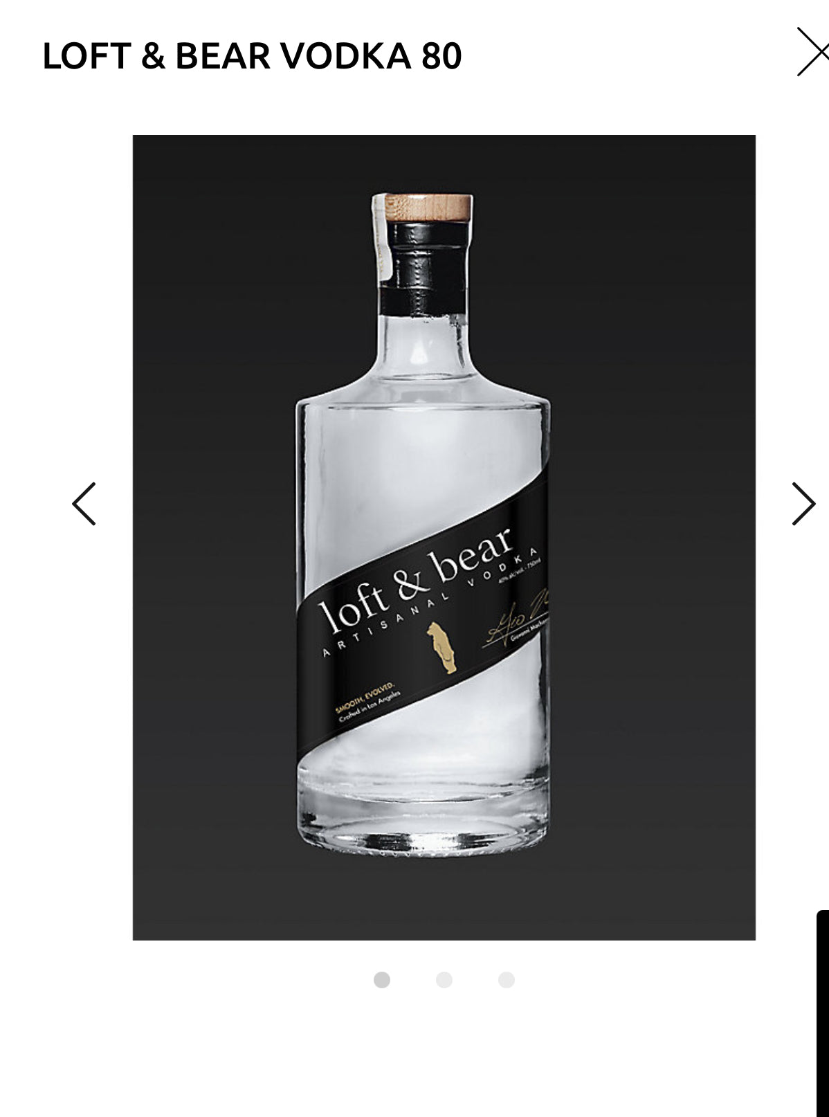 LOFT & BEAR VODKA 80