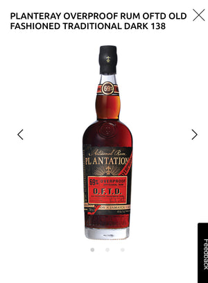 Planteray Overproof Rum Oftd Old Fashioned Traditional Dark 138 1L