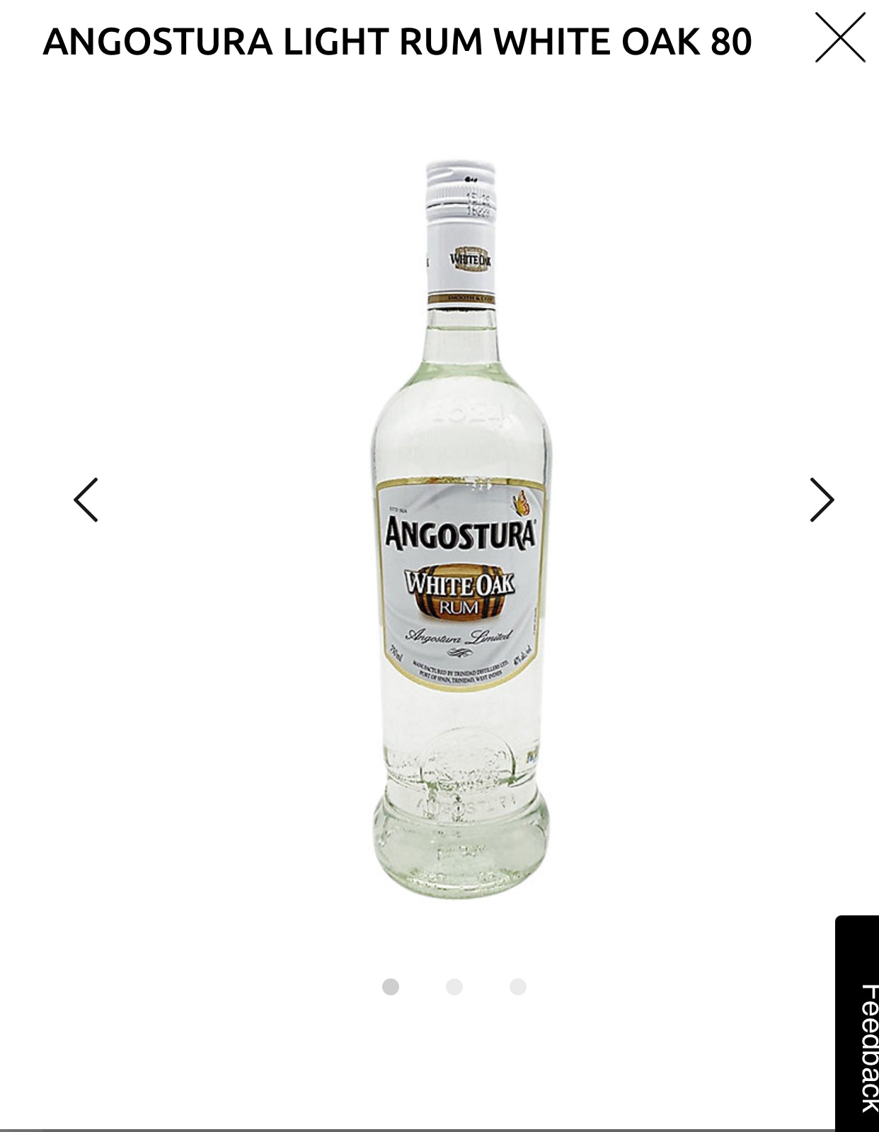 Angostura Light Rum White Oak 80