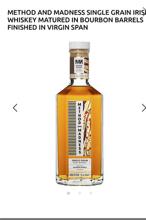 Method And Madness Single Grain Irish Whiskey Matured In Bourbon Barrels Finished In Virgin