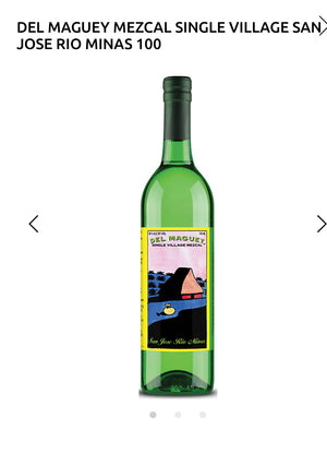 Del Maguey Mezcal Single Village San Jose Rio Minas 100