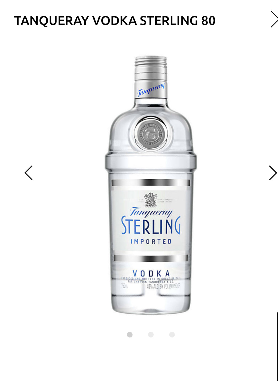 Tanqueray Vodka Sterling 80