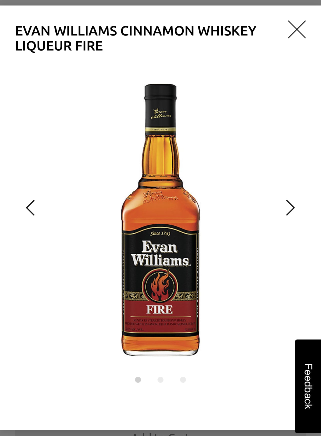 Evan Williams Cinnamon Whiskey Liqueur Fire