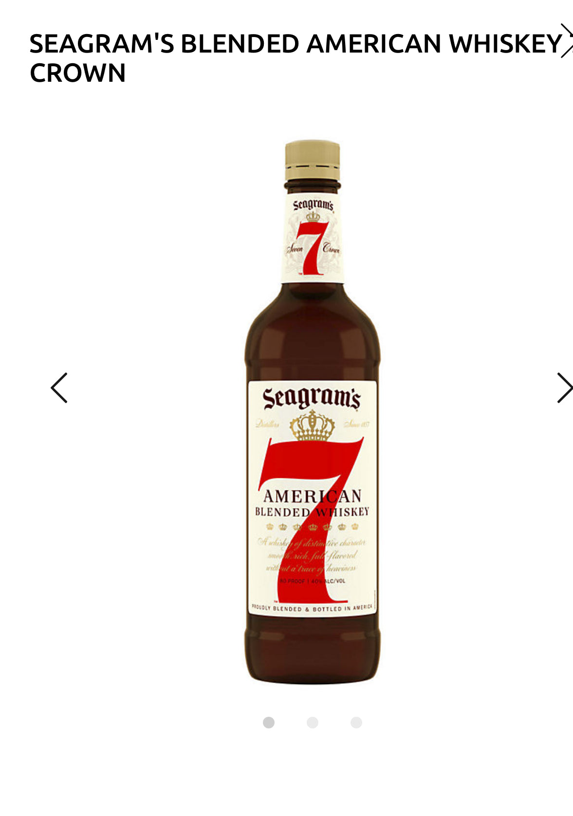 Seagram's Blended American Whiskey 7 Crown 80