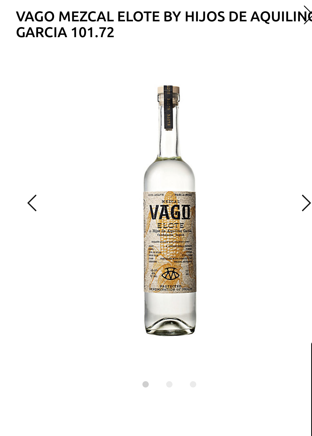 Vago Mezcal Elote By Hijos De Aquilino Garcia