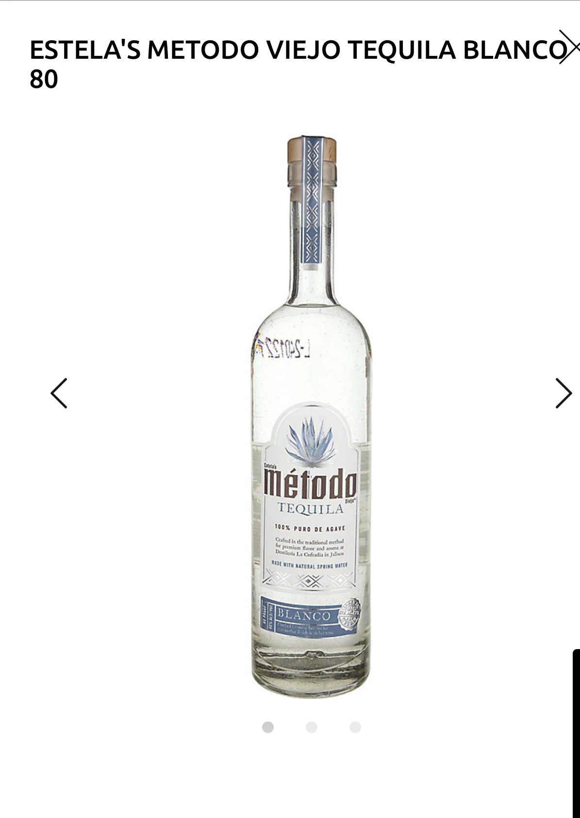 Estela's Metodo Viejo Tequila Blanco 80