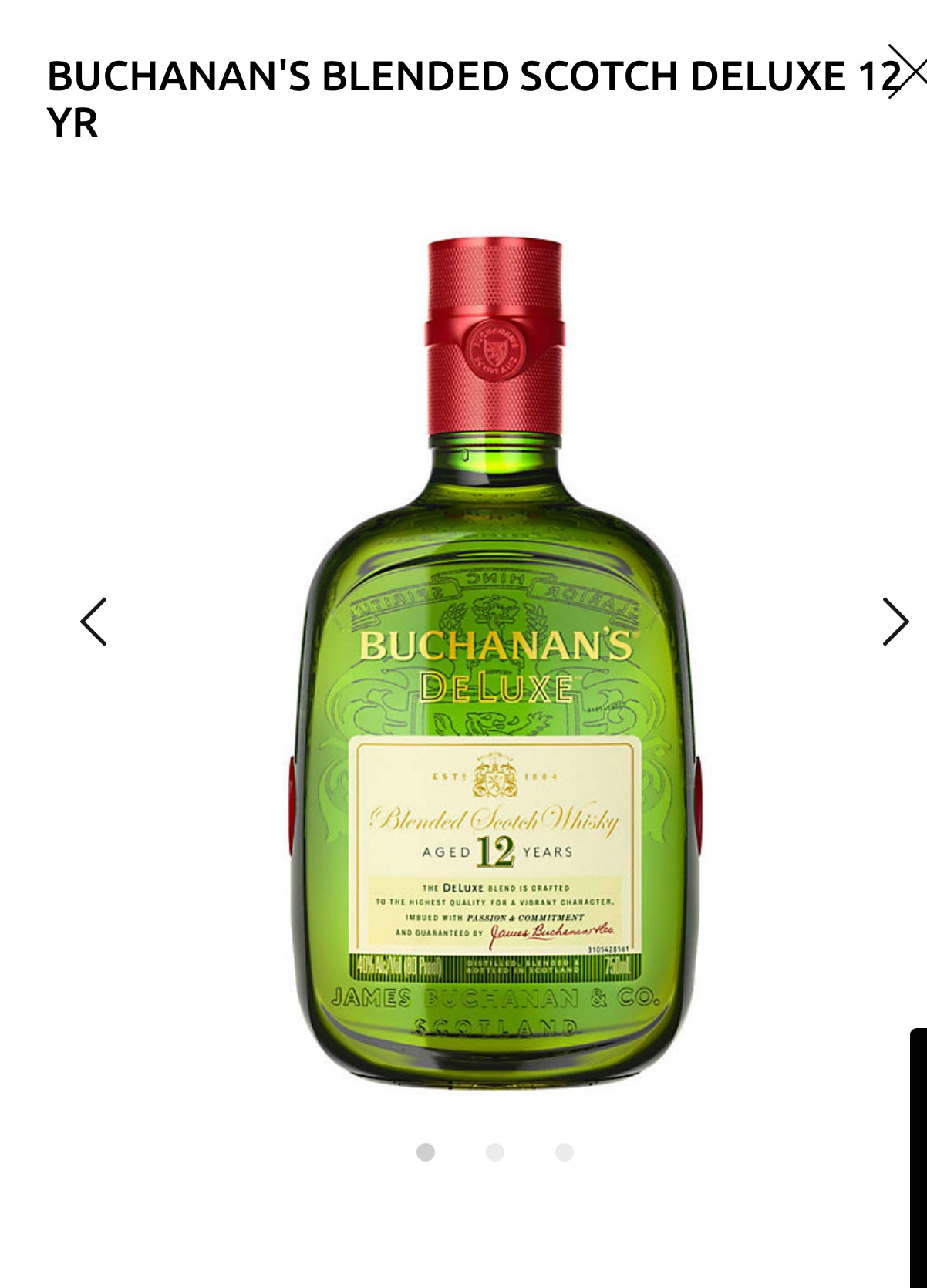 Buchanan's Blended Scotch Deluxe 12 Yr 80