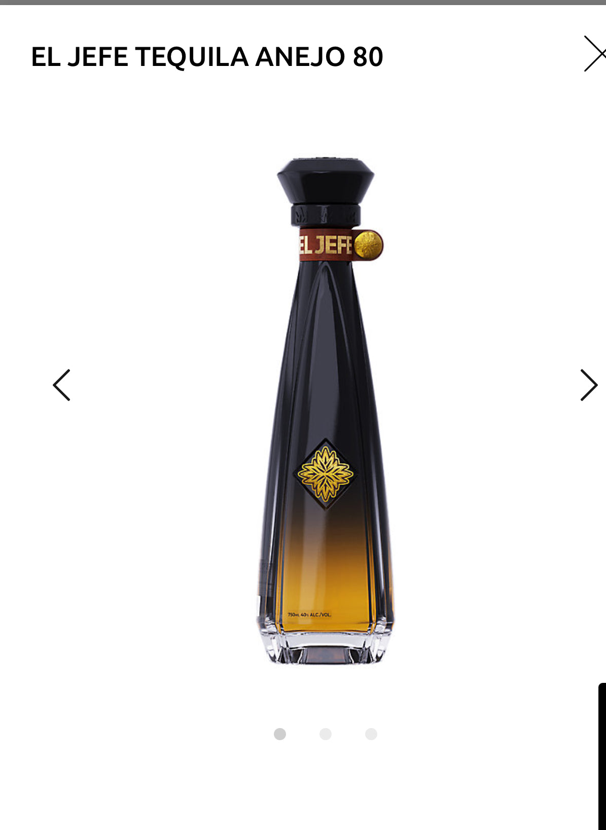 El Jefe Tequila Anejo 80