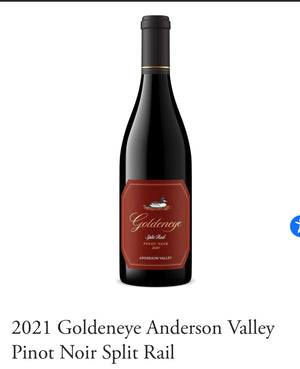 2021 Goldeneye Anderson Valley Pinot Noir Split Rail