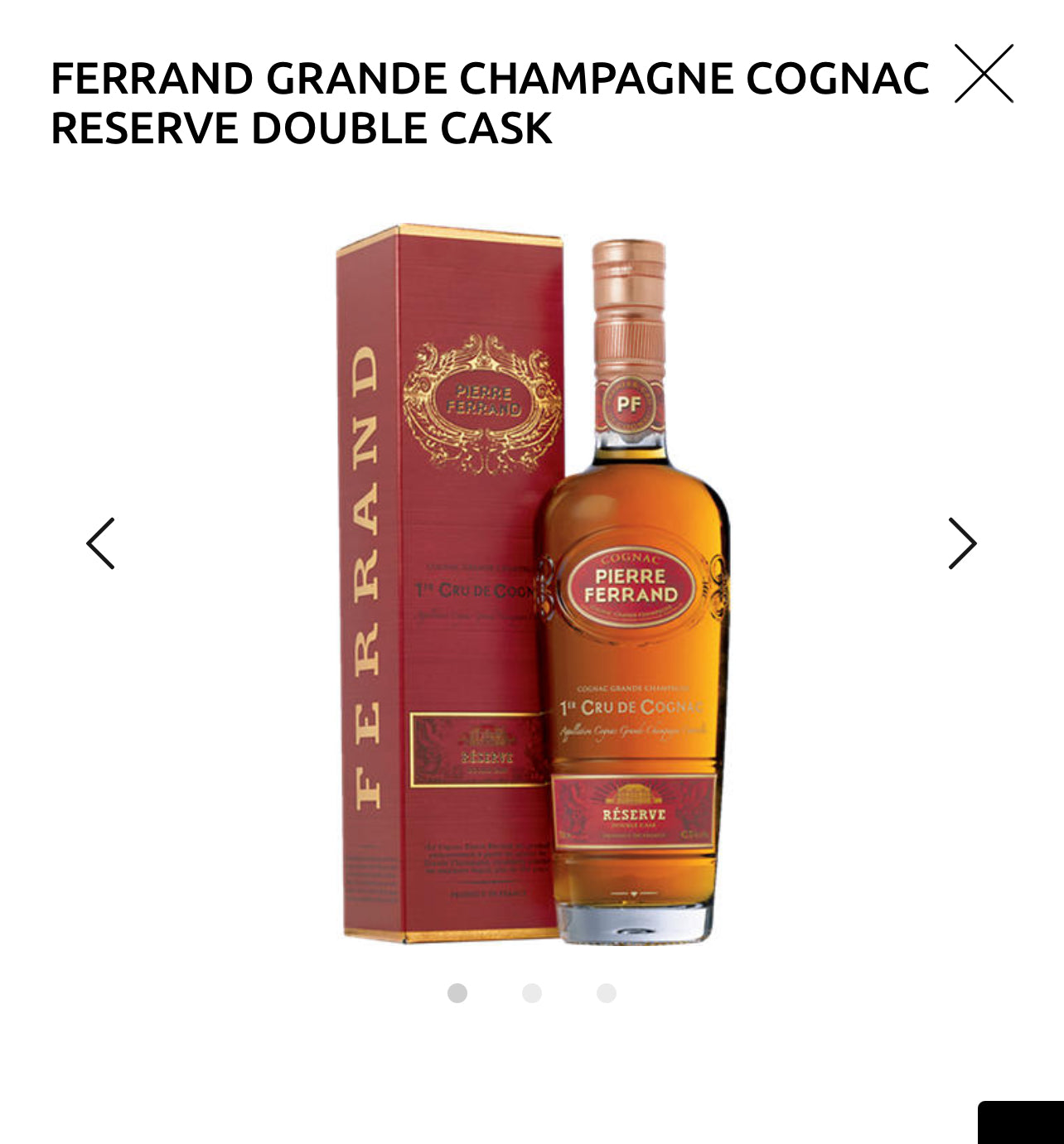 FERRAND GRANDE CHAMPAGNE COGNAC RESERVE DOUBLE CASK