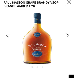 PAUL MASSON GRAPE BRANDY VSOP GRANDE AMBER 4 YR