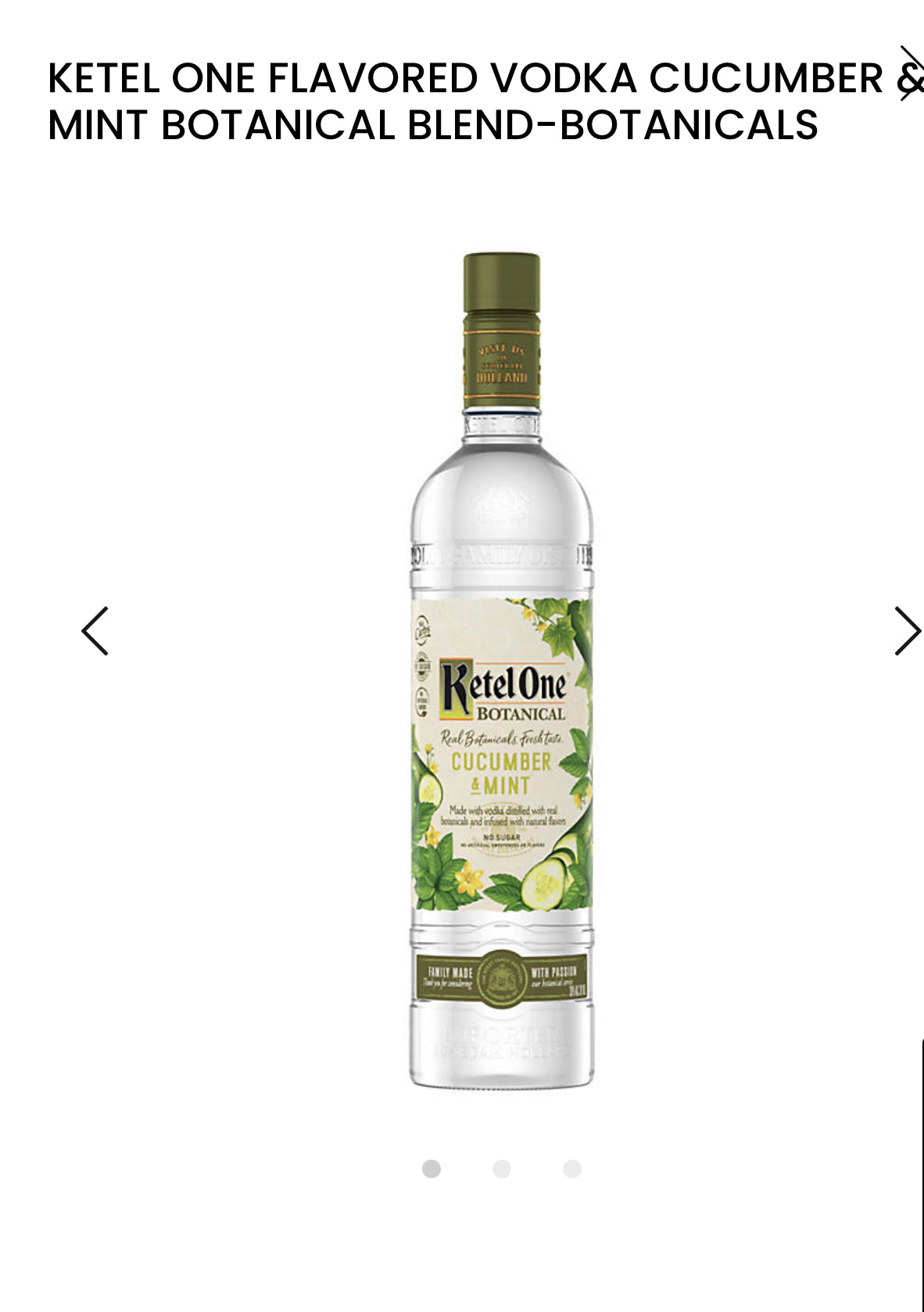 Ketel One Cucumber & Mint Flavored Vodka Botanical 60