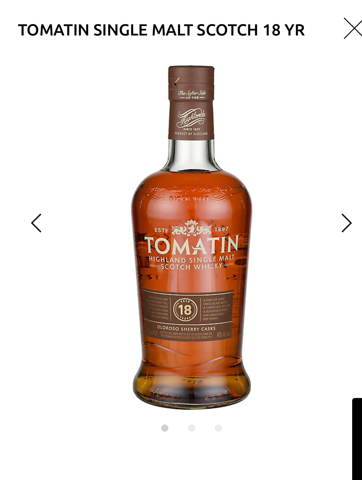 Tomatin Single Malt Scotch 18 Yr 92