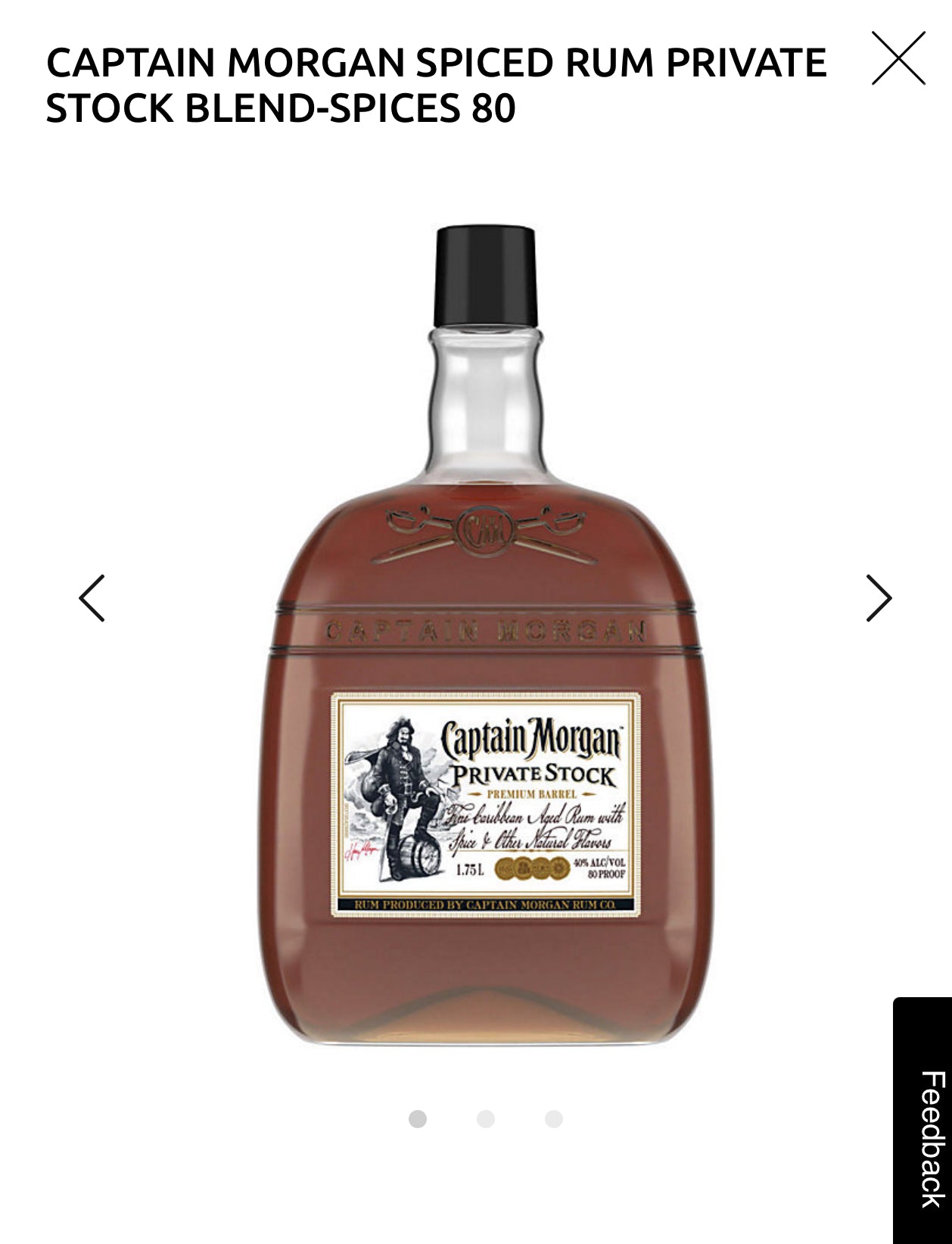 Captain Morgan Spiced Rum Private Stock 80