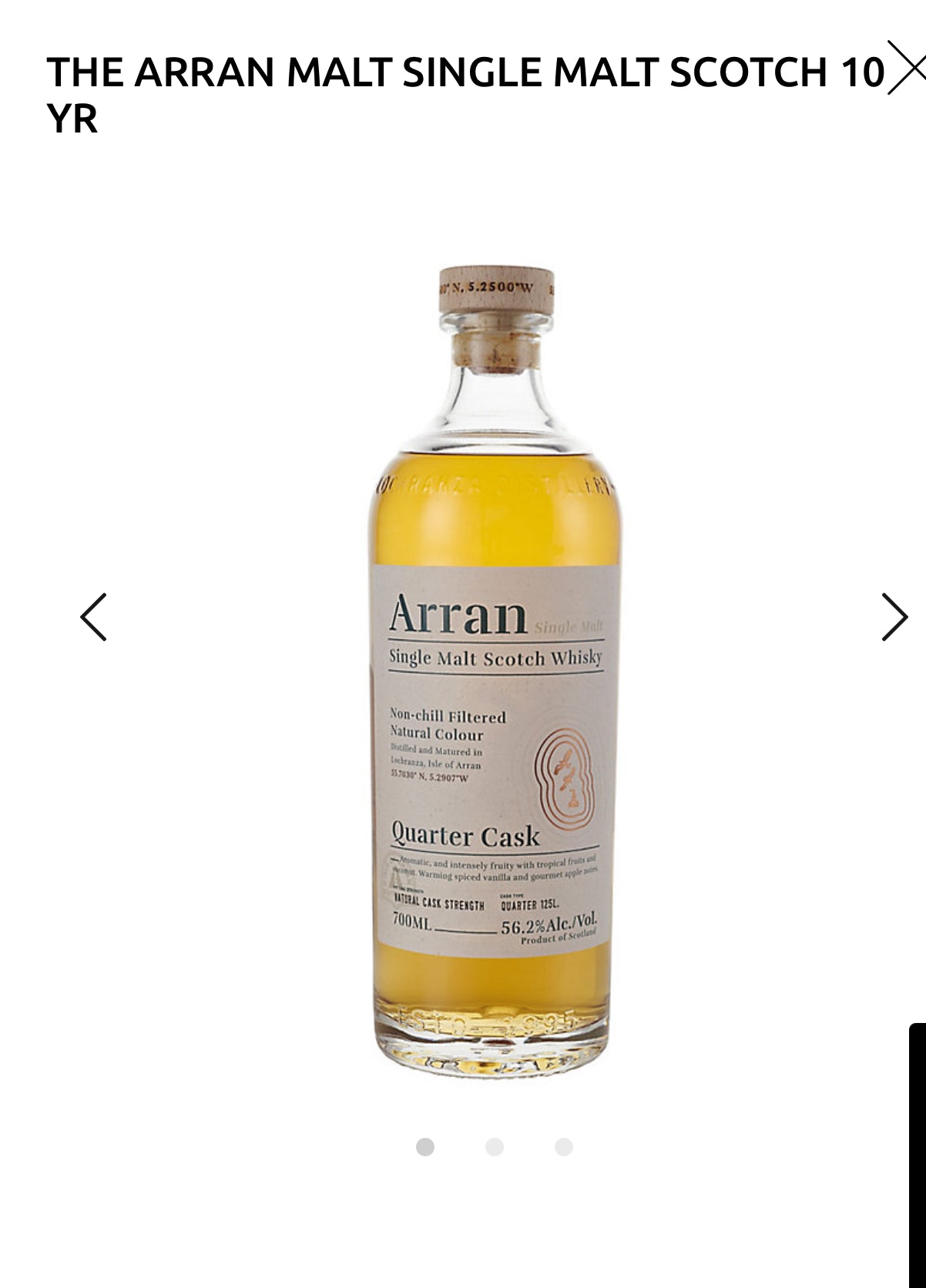 The Arran Malt Single Malt Scotch 10 Yr 92
