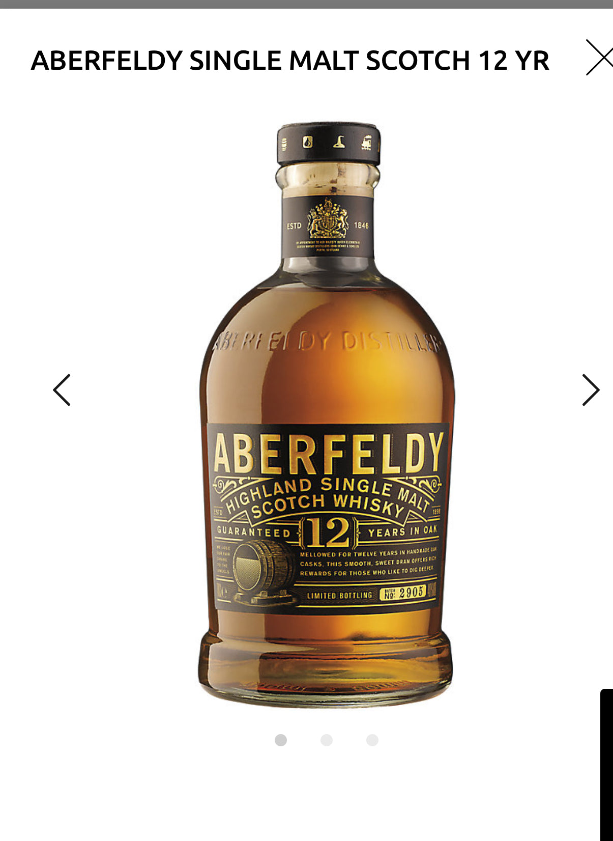 Aberfeldy Single Malt Scotch 12 Yr 80