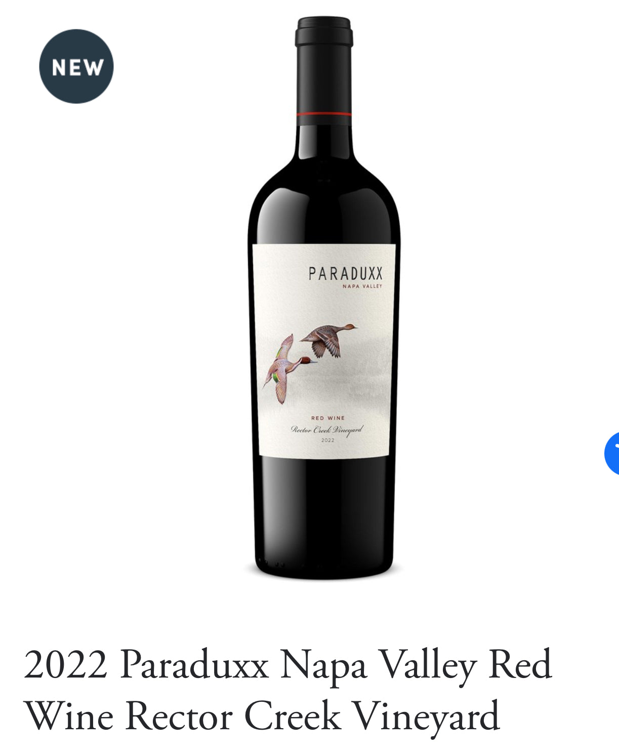2022 Paraduxx Napa Valley Red Wine Rector Creek Vineyard