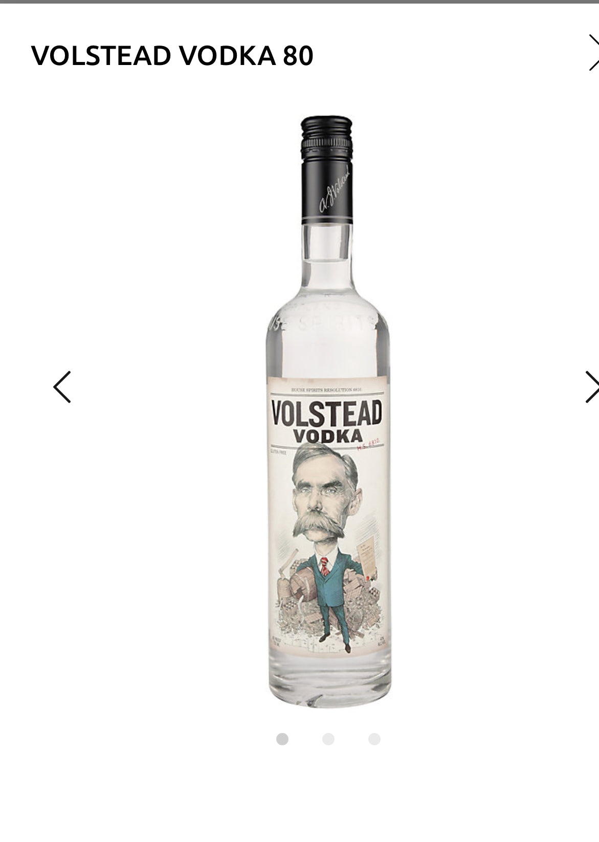 Volstead Vodka 80