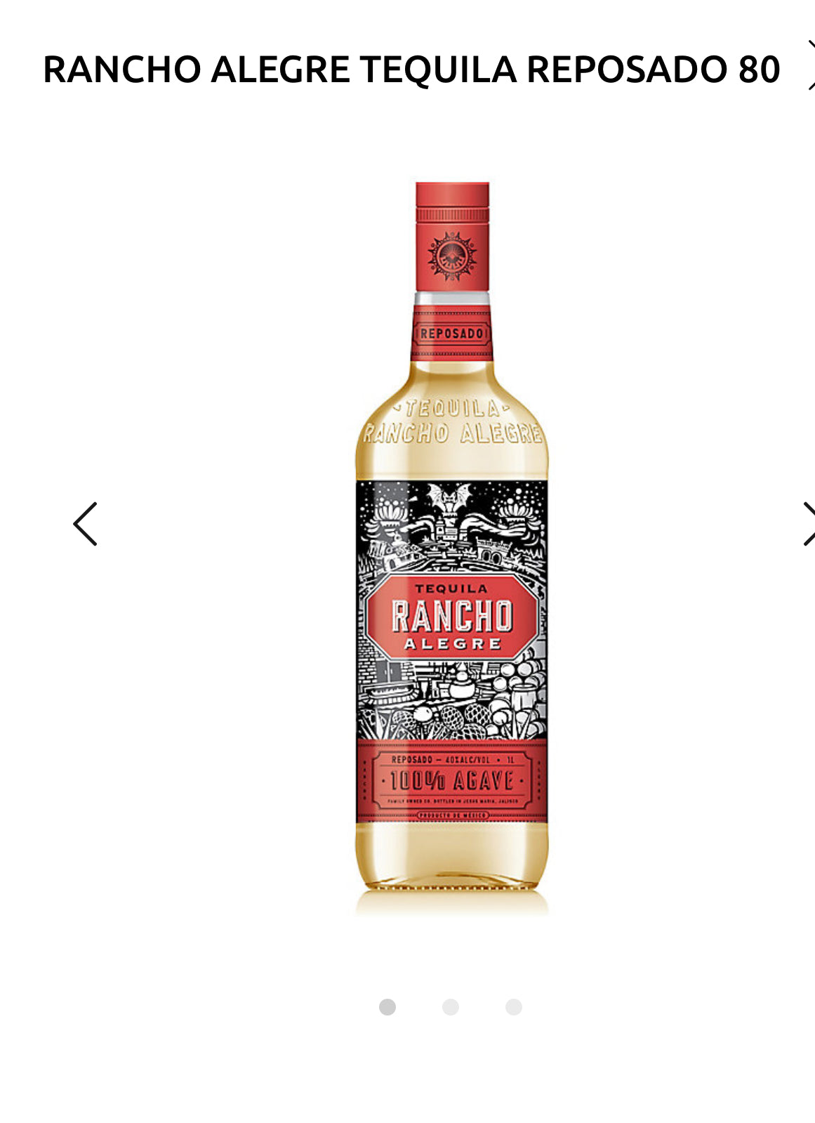 Rancho Alegre Tequila Reposado 80