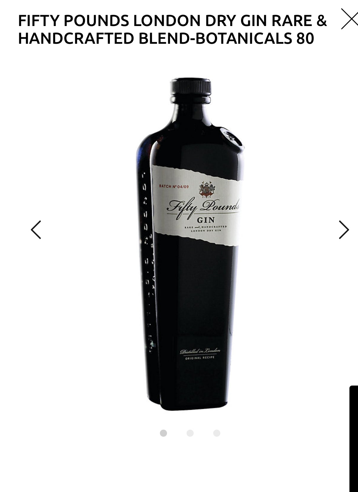 Fifty Pounds London Dry Gin Rare & Handcrafted 87