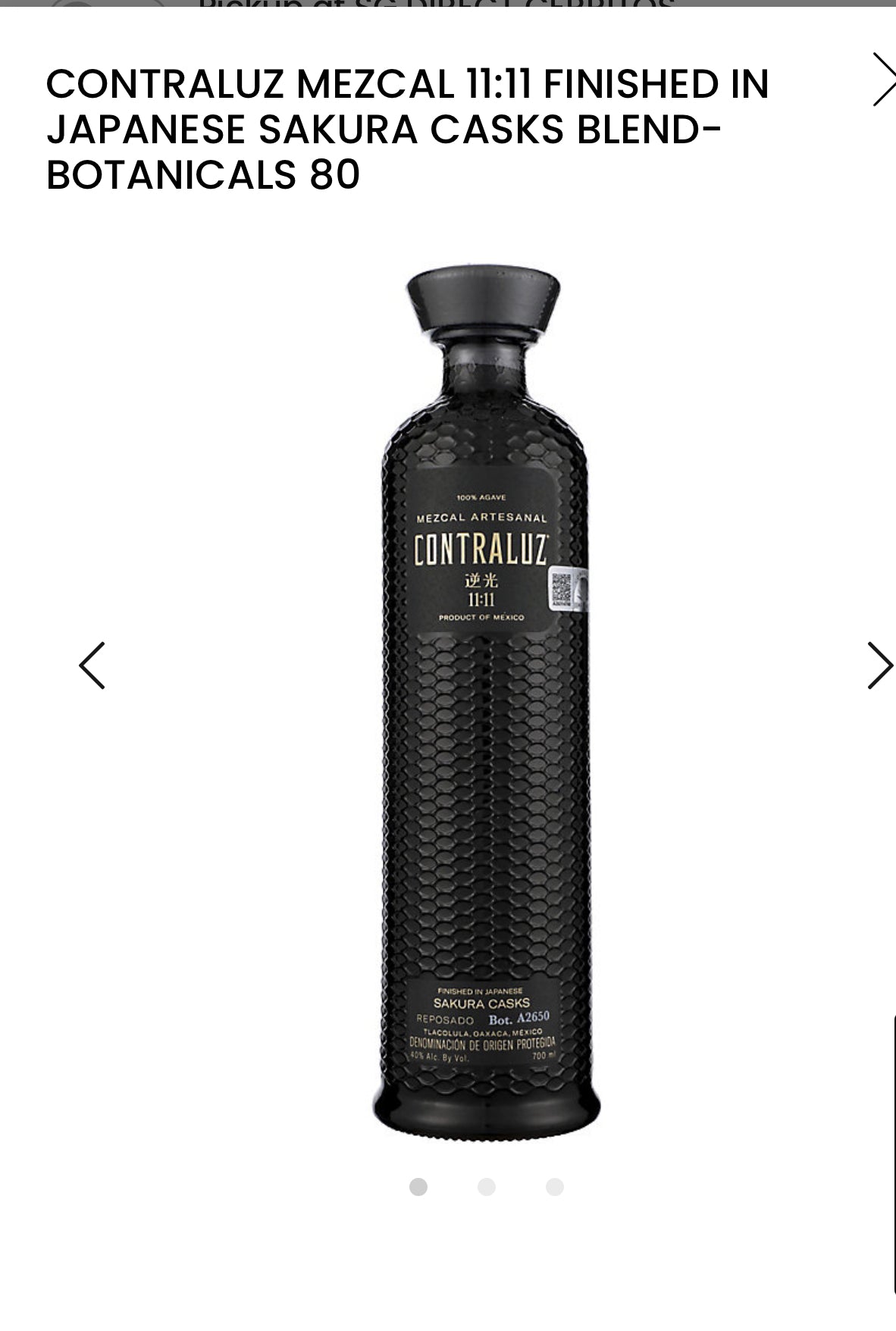 Contraluz Mezcal 11:11 Finished In Japanese Sakura Casks 80