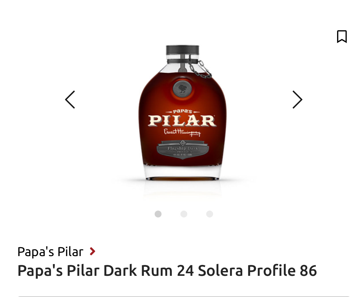 Papa's Pilar Dark Rum 24 Solera Profile 86