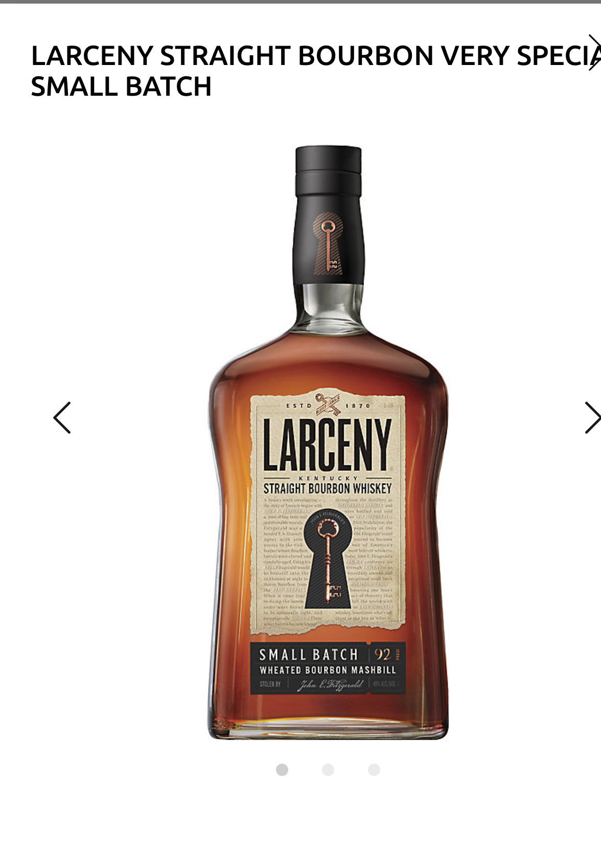 Larceny Bourbon Small Batch 92 1.75ml