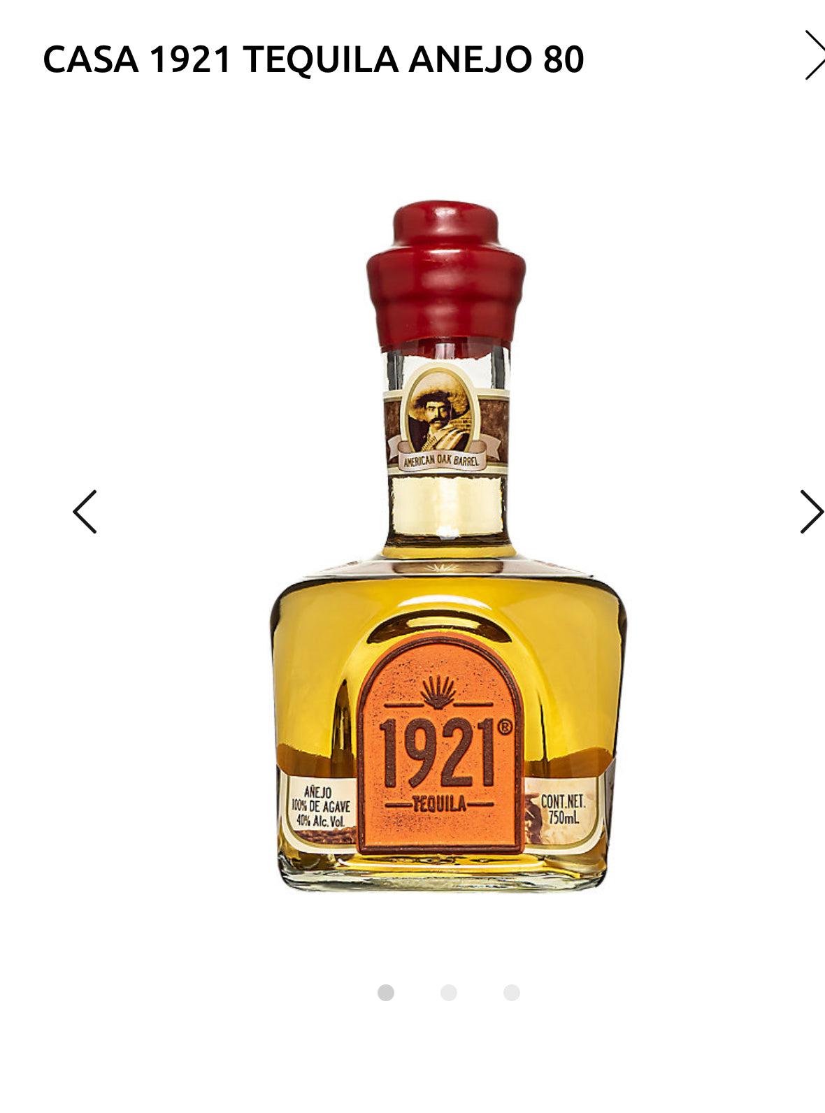 Casa 1921 Tequila Anejo 80