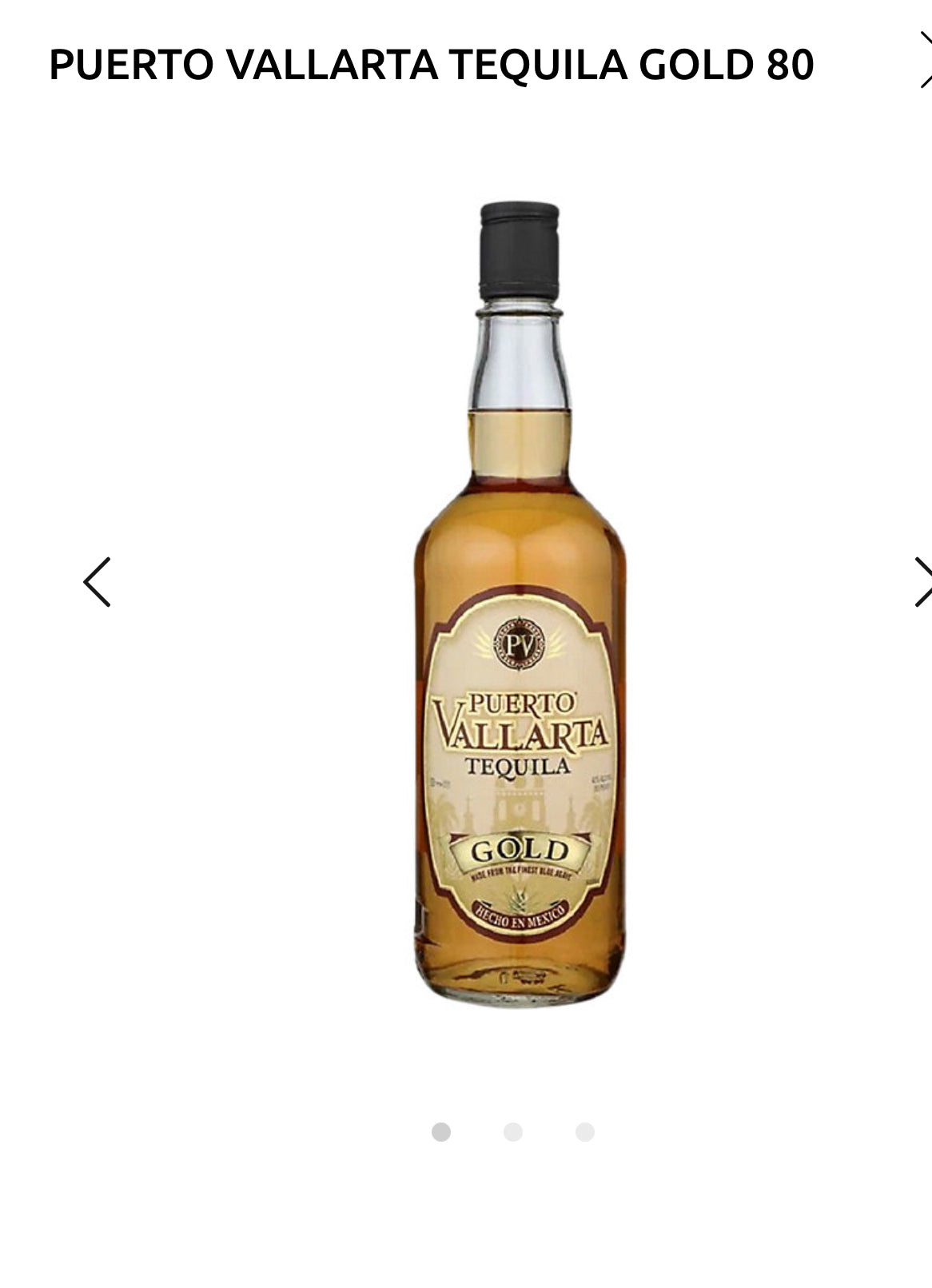 Puerto Vallarta Tequila Gold 80