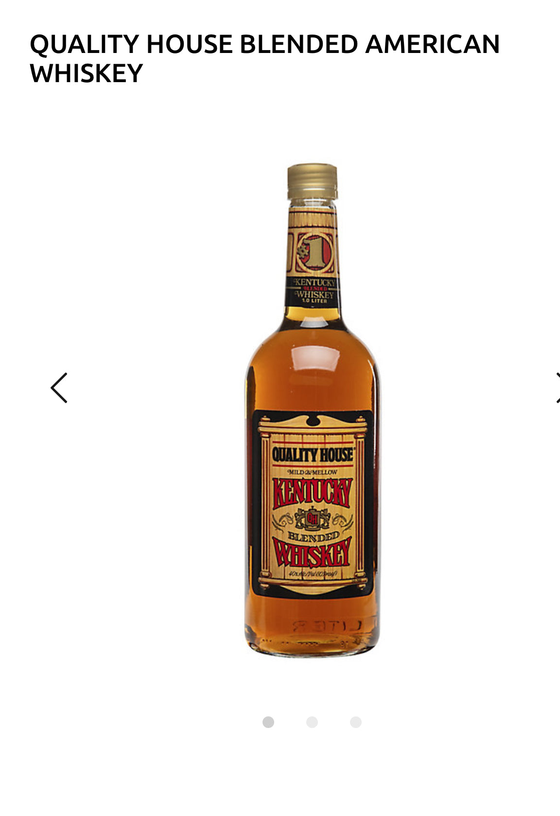 Quality House Blended Whiskey 80 1L