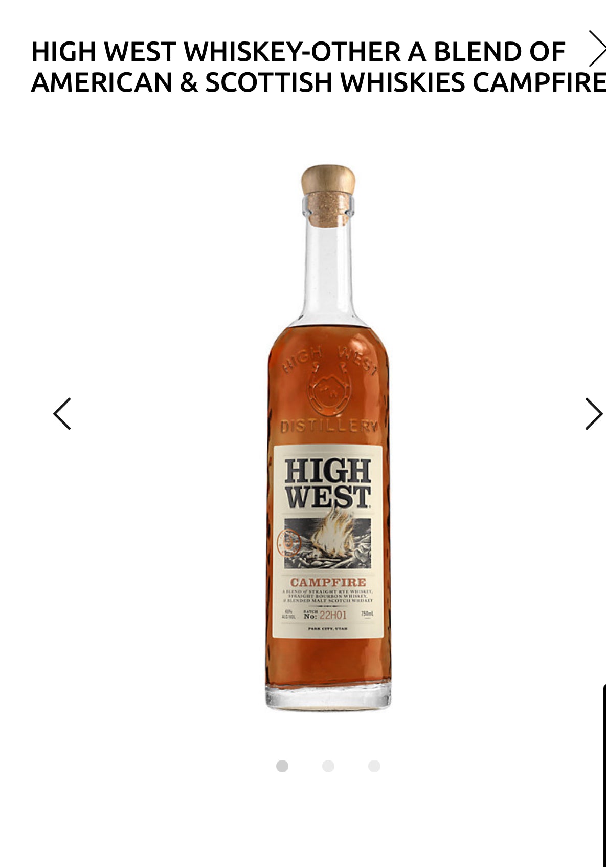 High West A Blend Of American & Scottish Whiskies Campfire 92