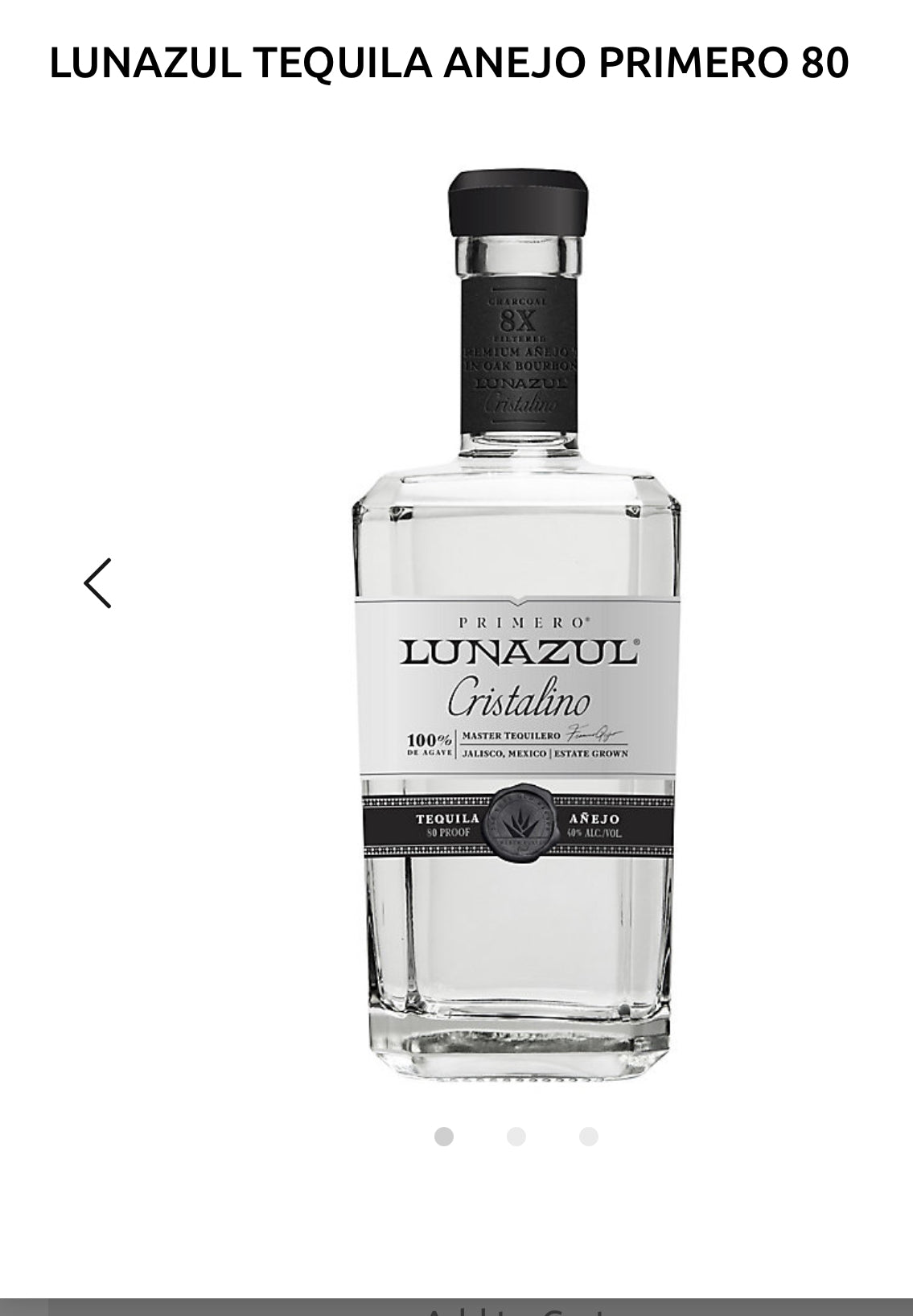 Lunazul Tequila Anejo Primero 80