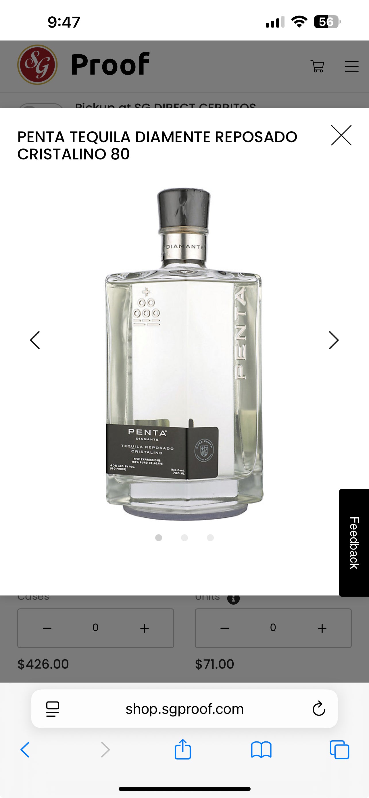 Penta Tequila Diamente Reposado Cristalino 80