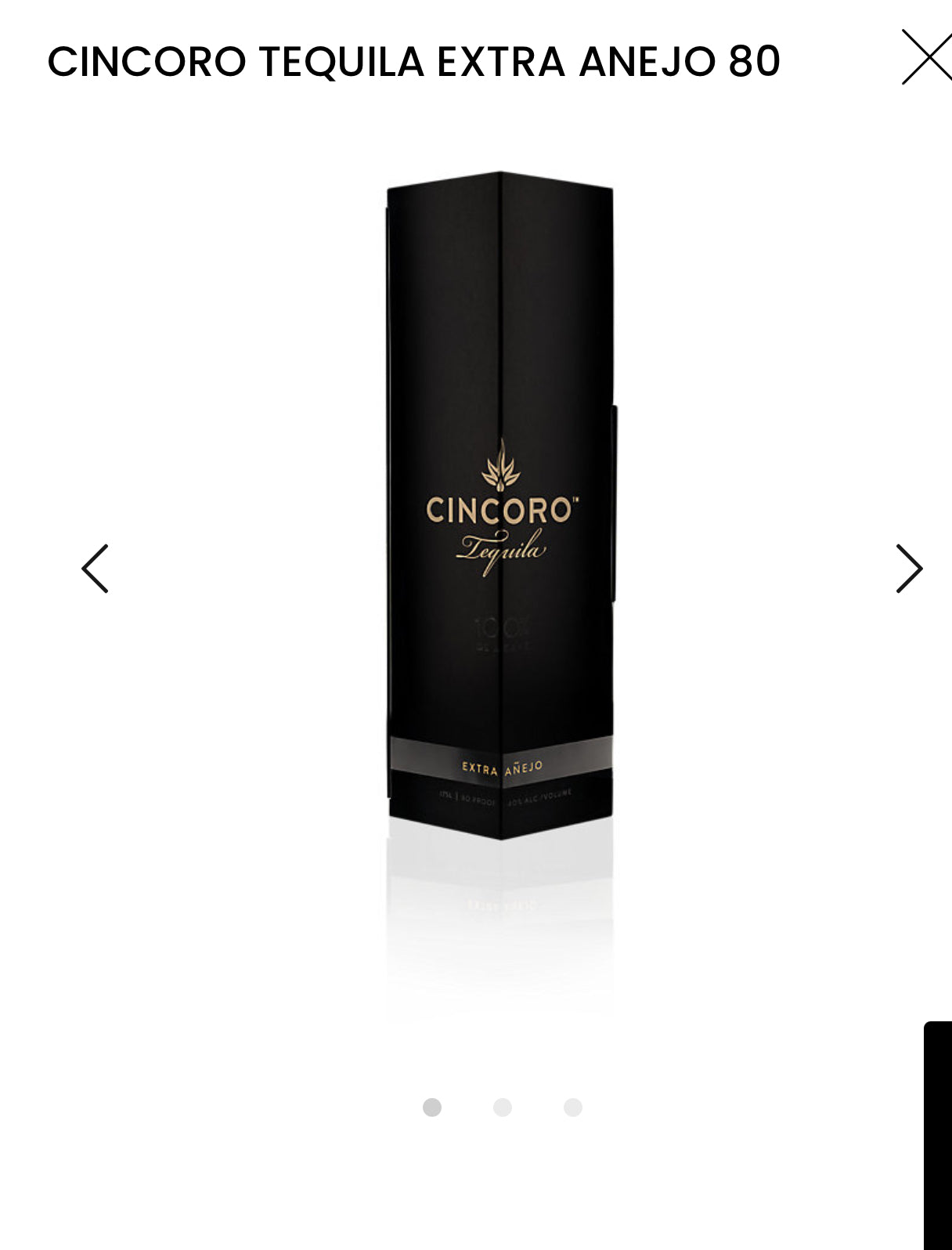 Cincoro Tequila Extra Anejo 80 W/ Wooden Gift Box 1.75ml