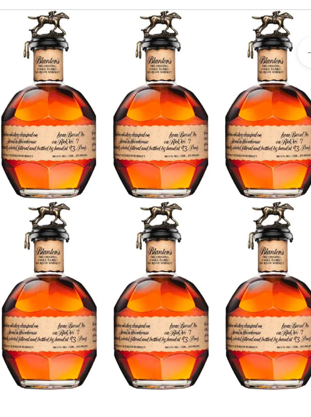 BLANTON'S BOURBON WHISKEY 6 BOTTLE VALUE BUNDLE 750 ML