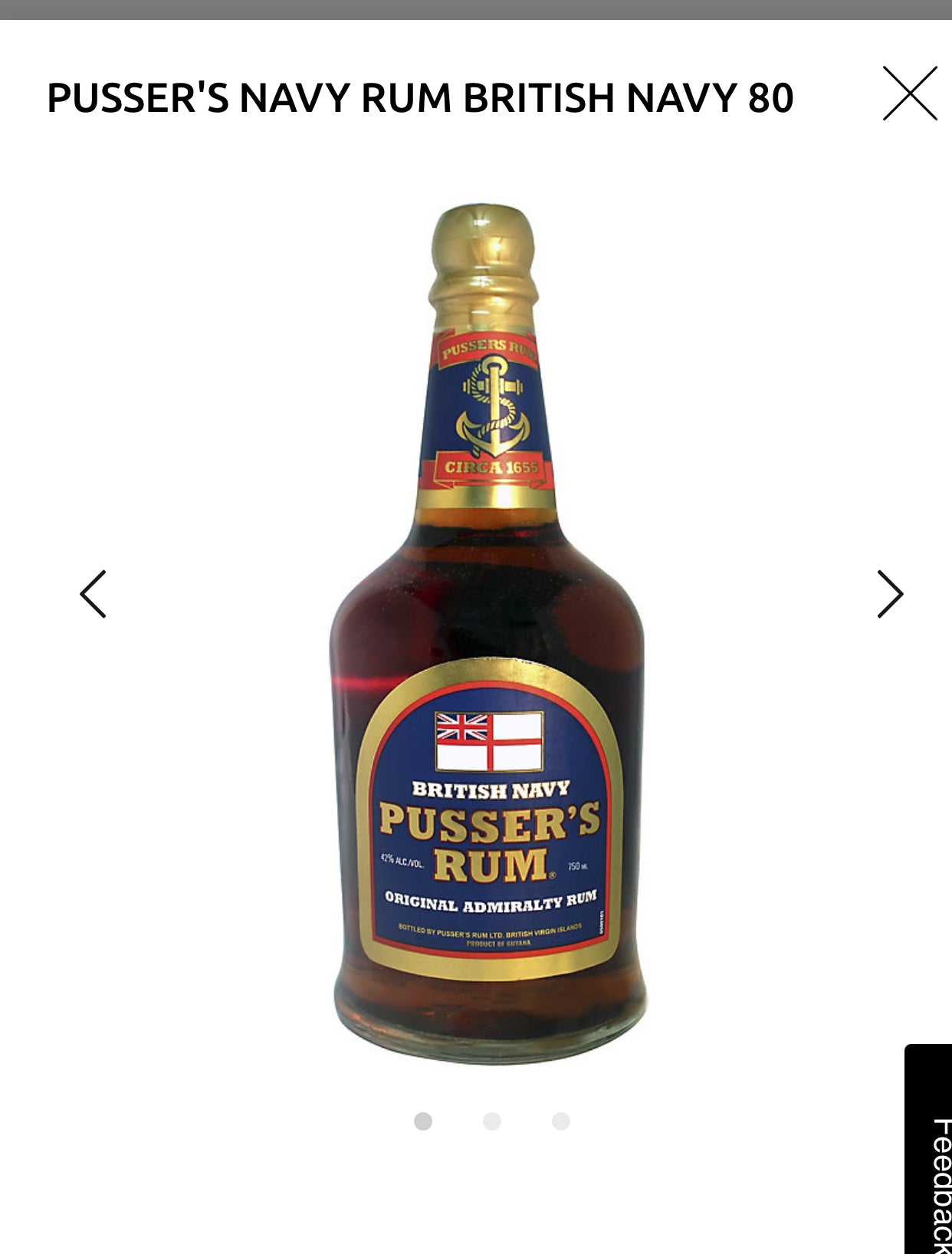 Pusser's Navy Rum British Navy 84