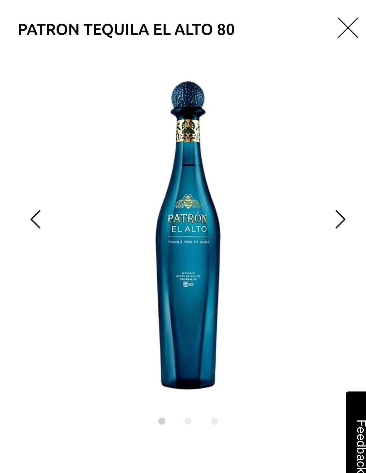 Patron Tequila El Alto 80