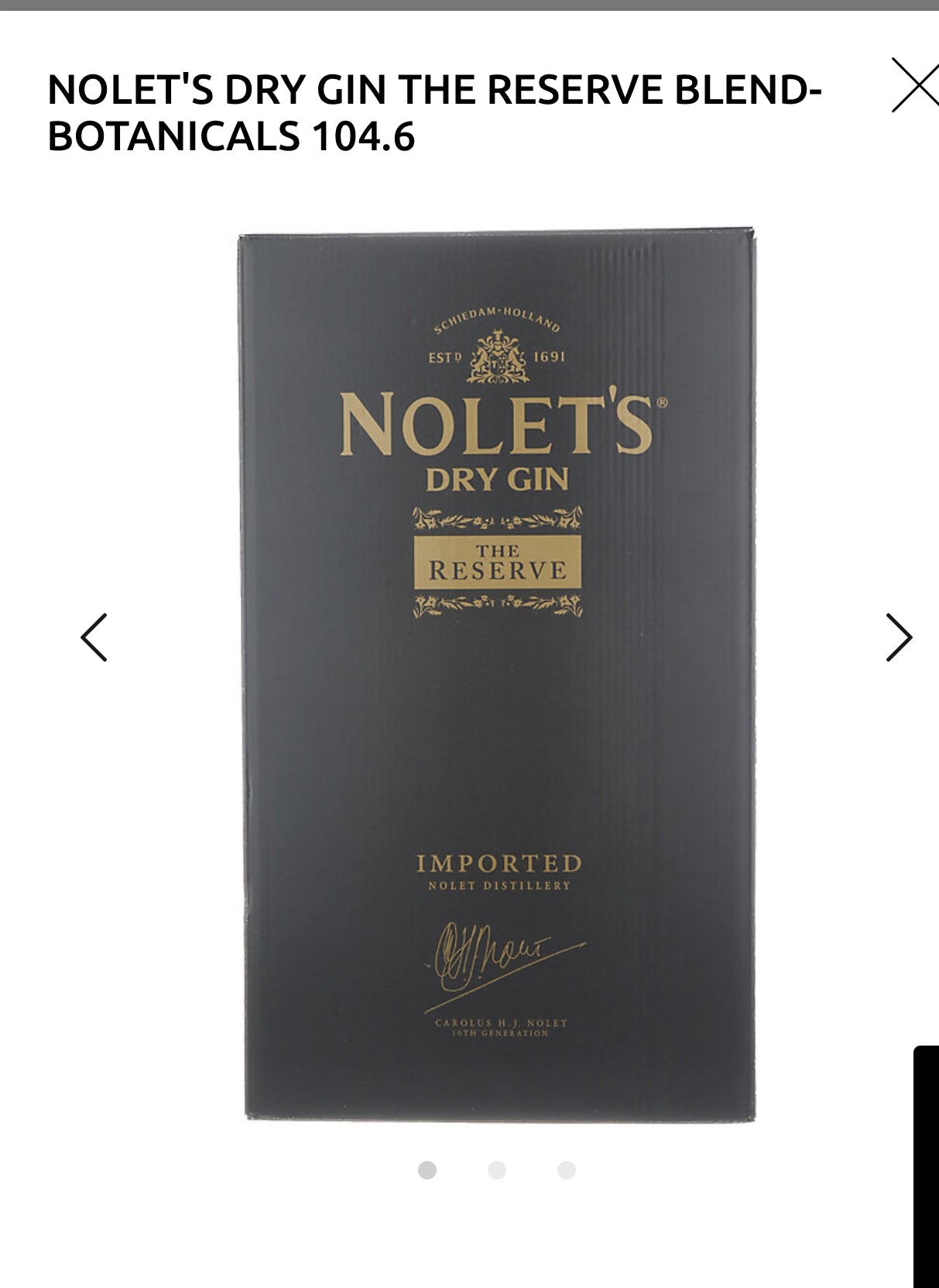 Nolet's Dry Gin The Reserve 104.6