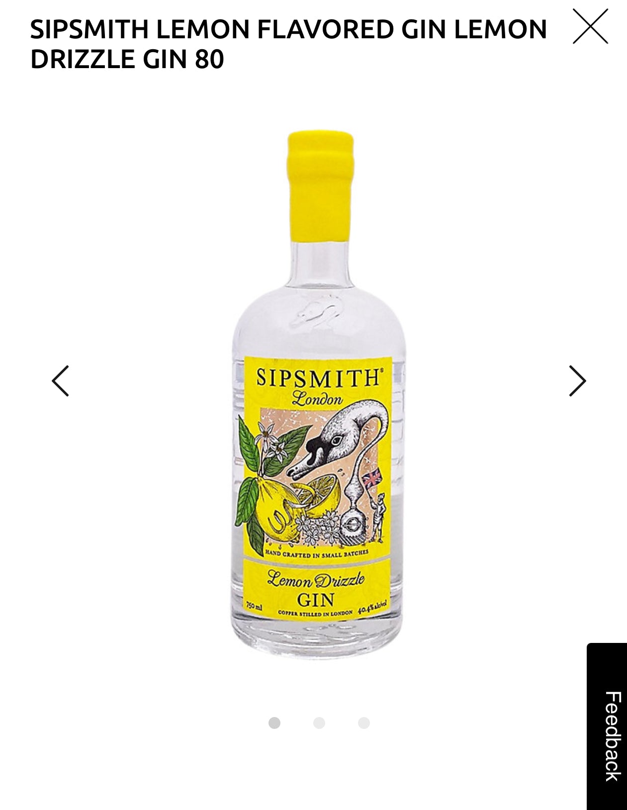 Sipsmith Lemon Drizzle Gin 80.8