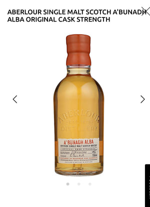 Aberlour Single Malt Scotch A'bunadh Alba Original Cask Strength 118.6