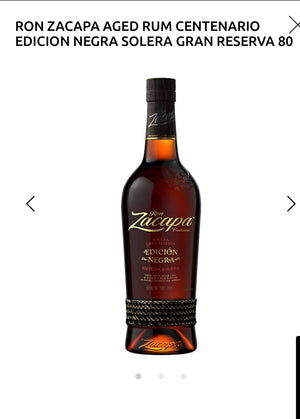 Ron Zacapa Aged Rum Centenario Edicion Negra Solera Gran Reserva 86