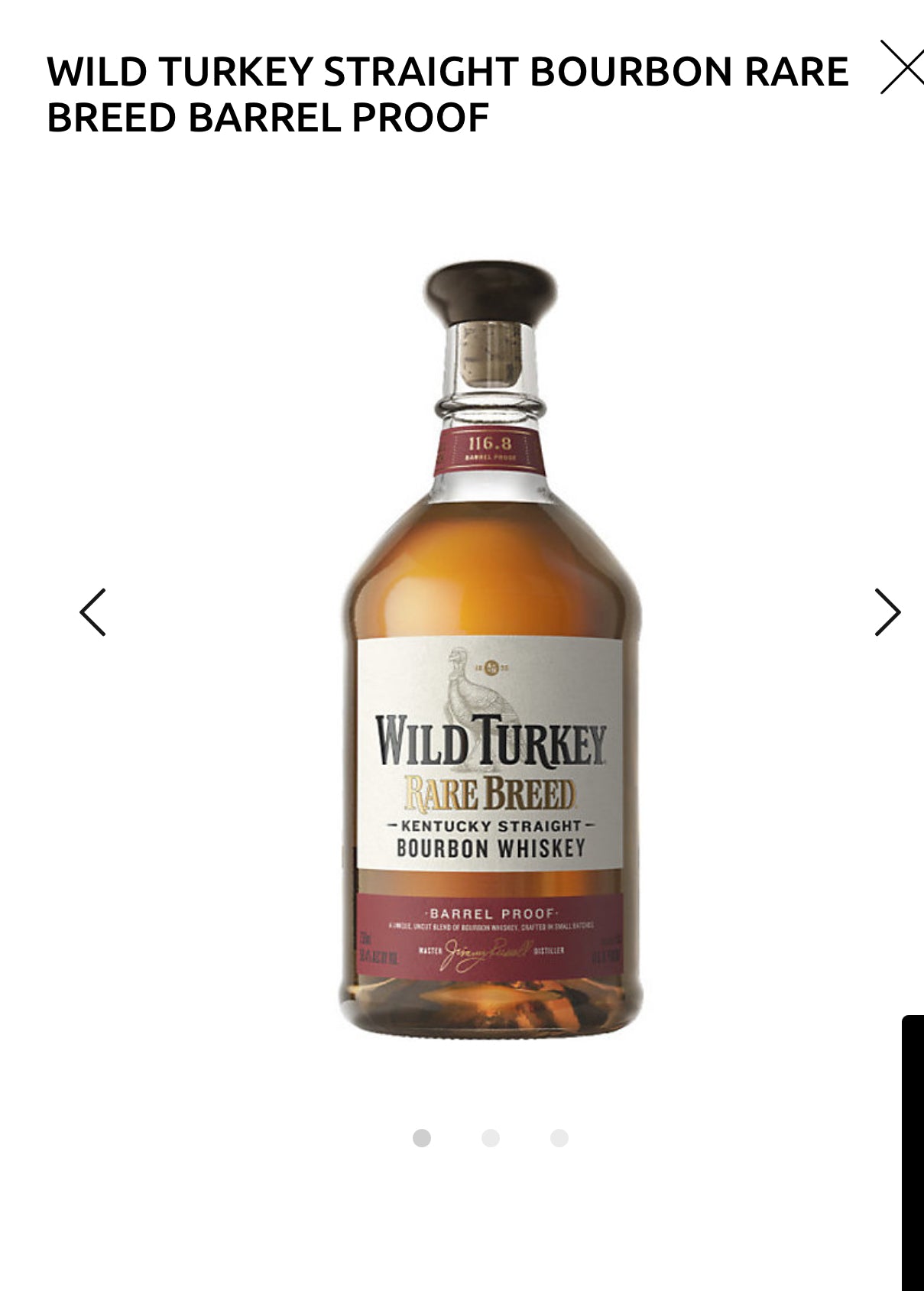 Wild Turkey Straight Bourbon Rare Breed Barrel Proof 116.8