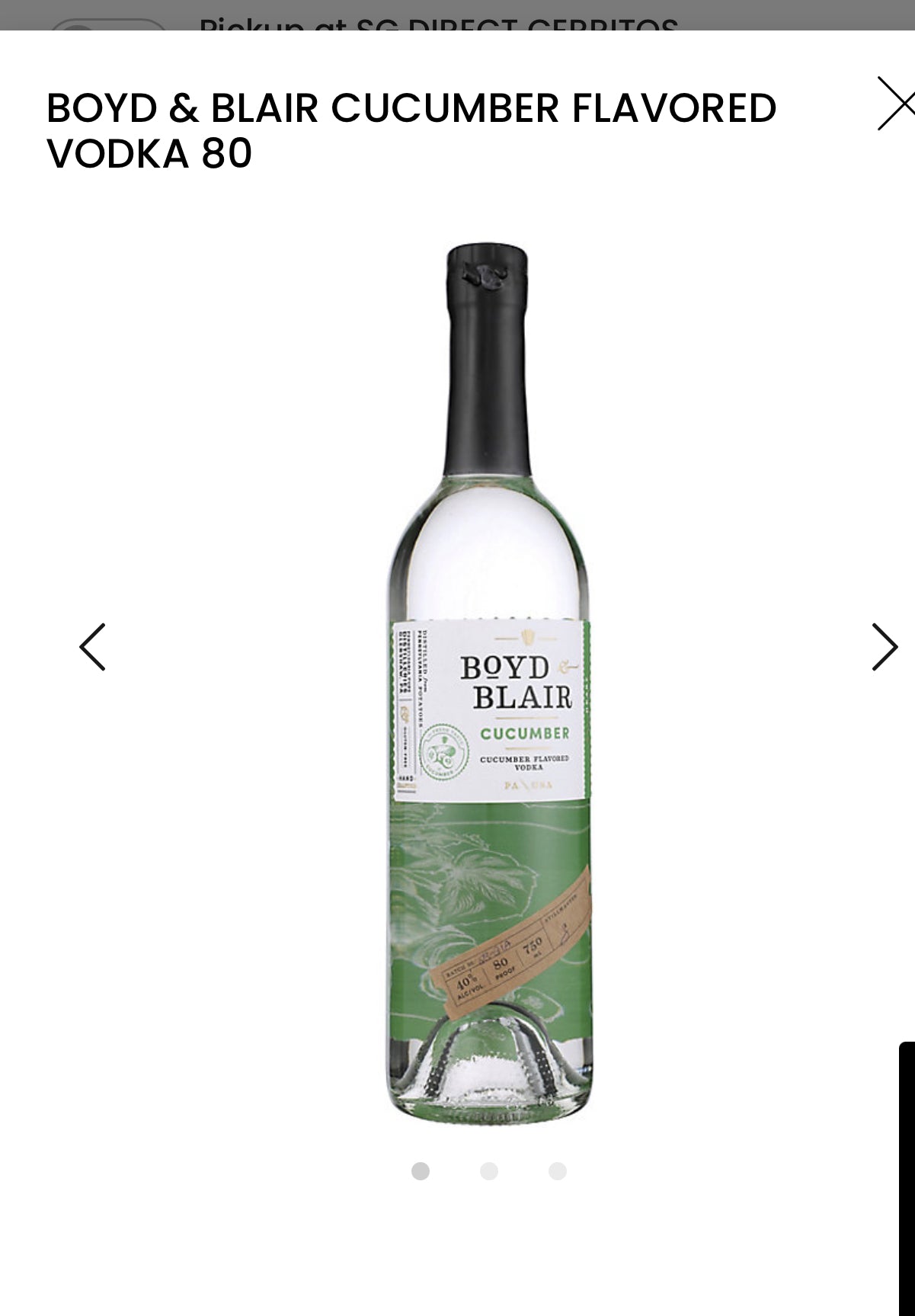 Boyd & Blair Cucumber Flavored Vodka 80
