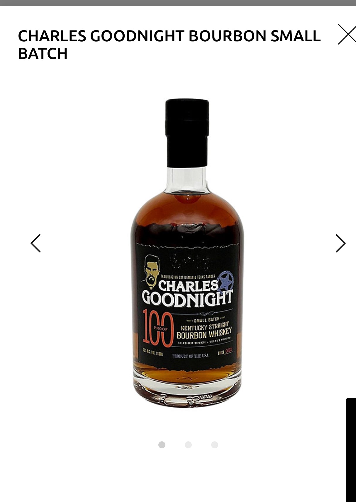 Charles Goodnight Bourbon Small Batch 115