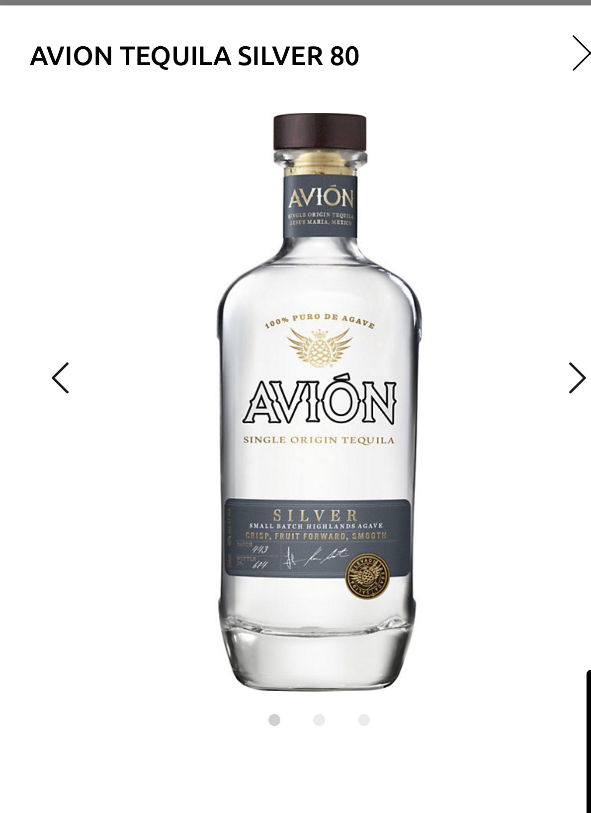 Avion Tequila Silver 80