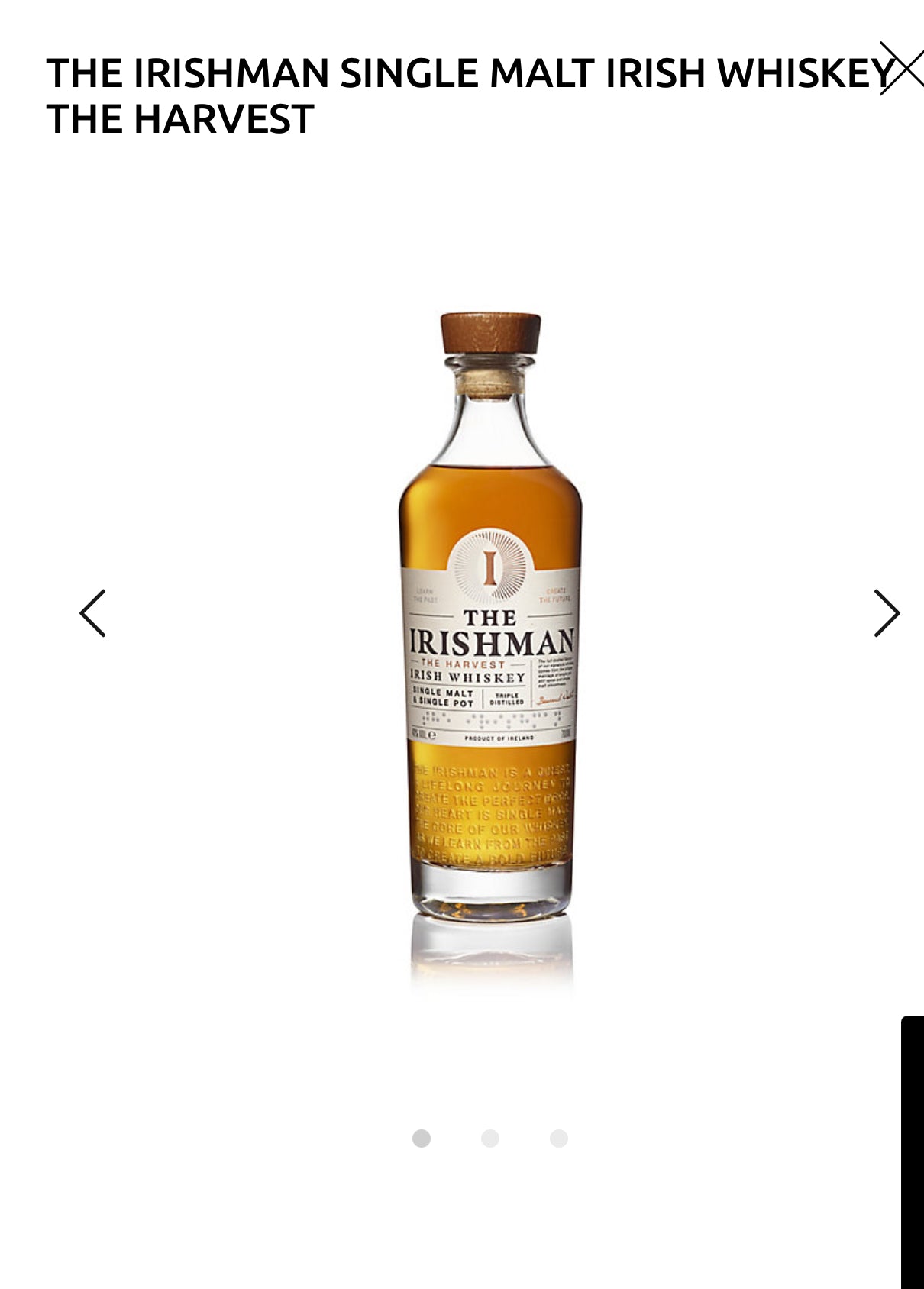 The Irishman Single Malt Irish Whiskey The Harvest 80