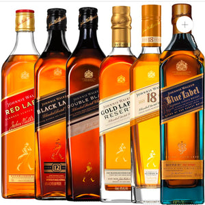 JOHNNIE WALKER  family  6 bottles bundle 750 ML