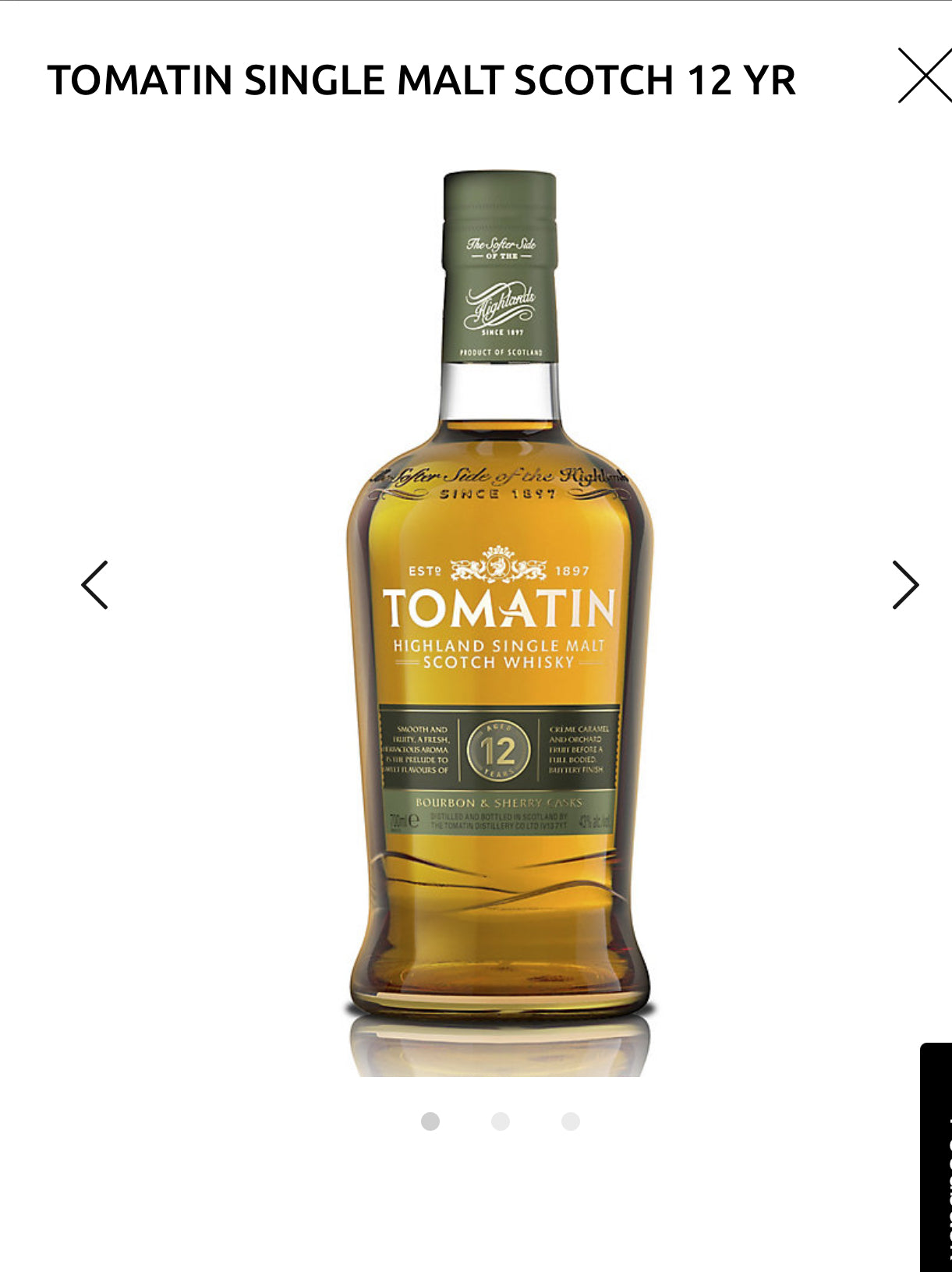 Tomatin Single Malt Scotch 12 Yr 86